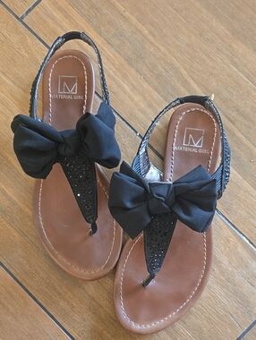 Material Girl Black Bow Sandal